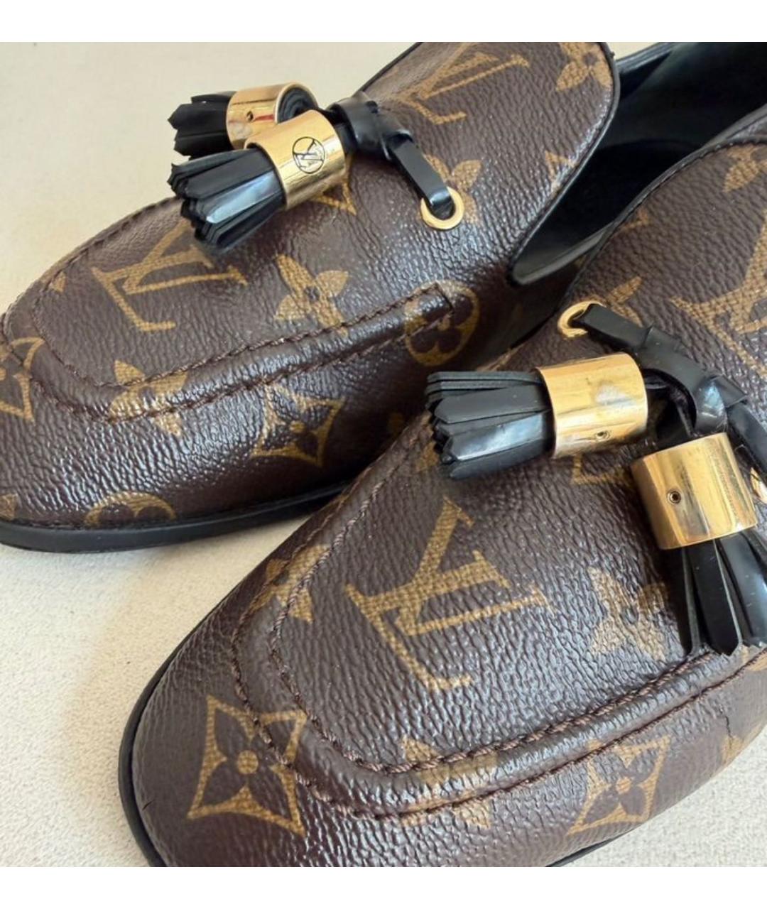 LOUIS VUITTON Коричневые лоферы, фото 4