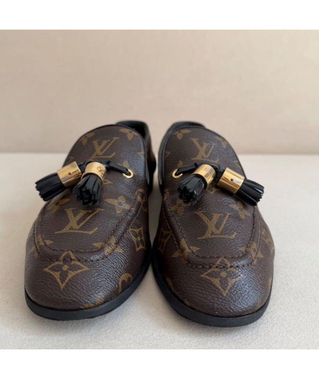 LOUIS VUITTON Коричневые лоферы, фото 3