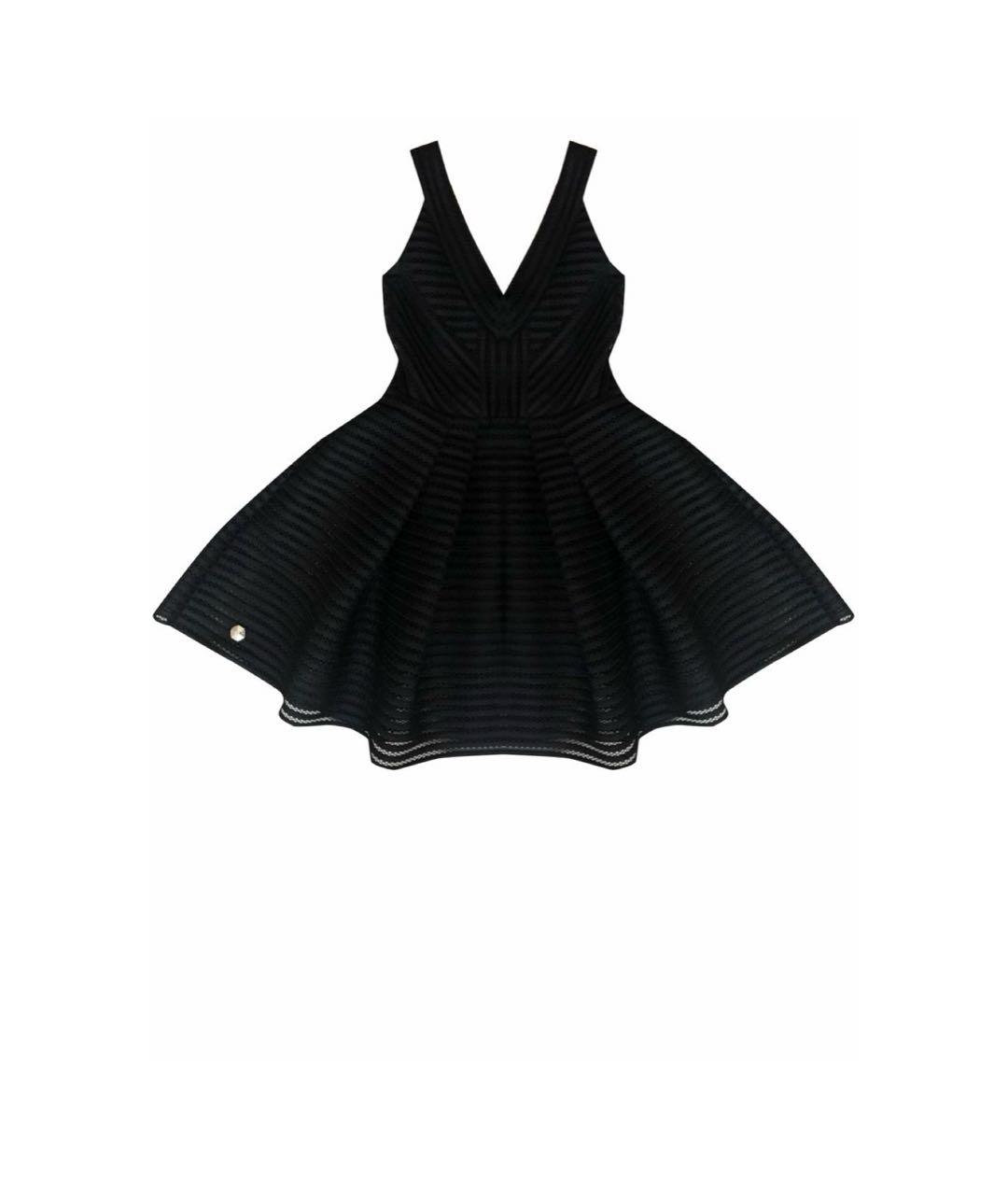 PHILIPP PLEIN Черное полиэстеровое платье, фото 1