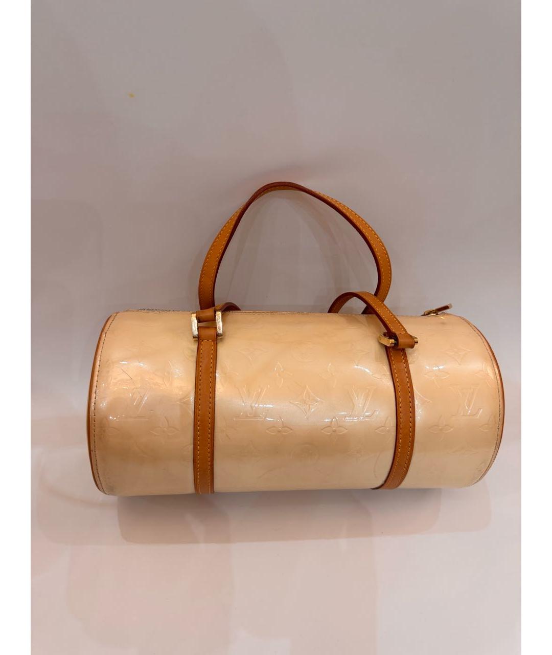 LOUIS VUITTON Бежевая сумка с короткими ручками из лакированной кожи, фото 3