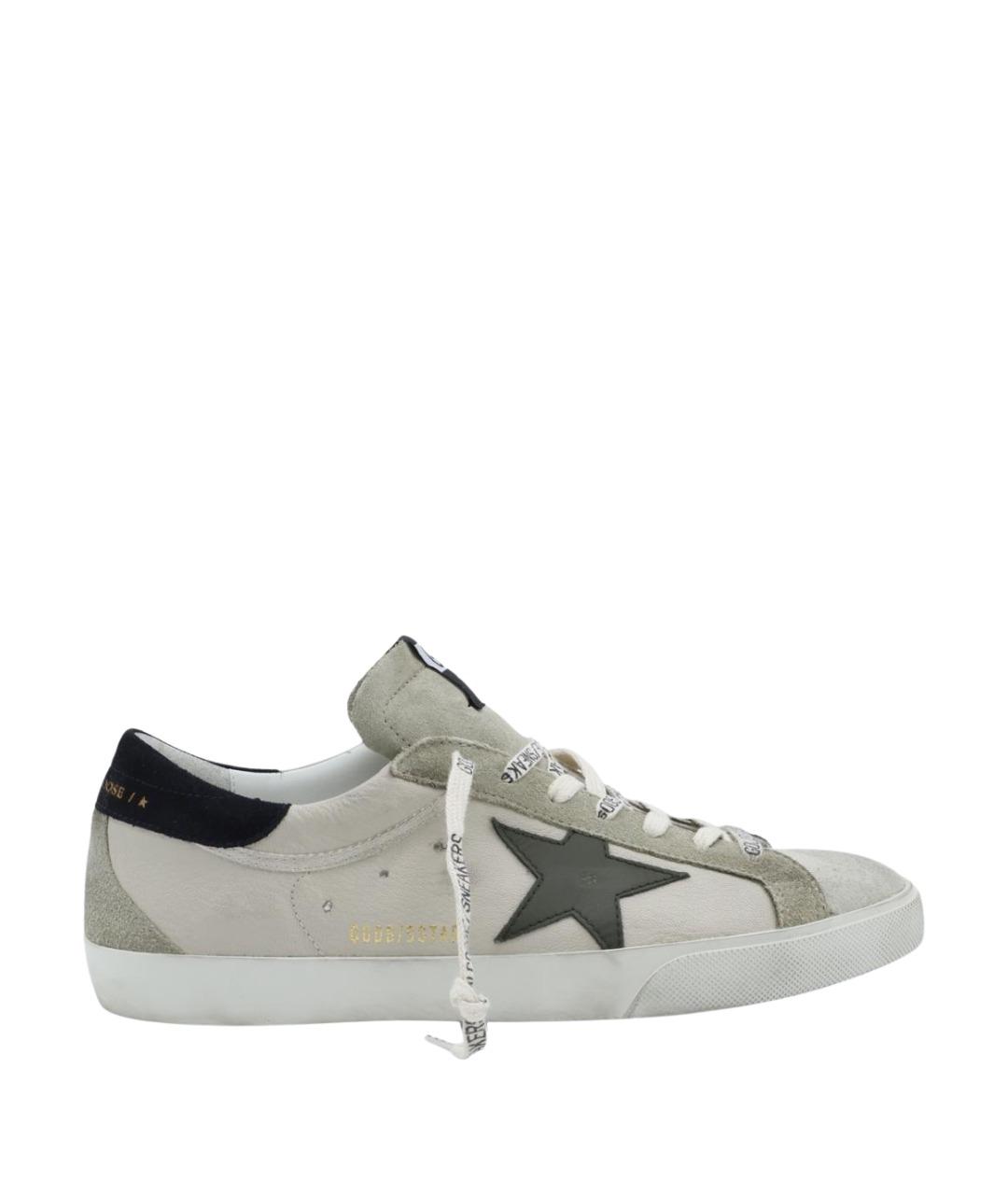 GOLDEN GOOSE Серые кожаные низкие кроссовки / кеды, фото 1