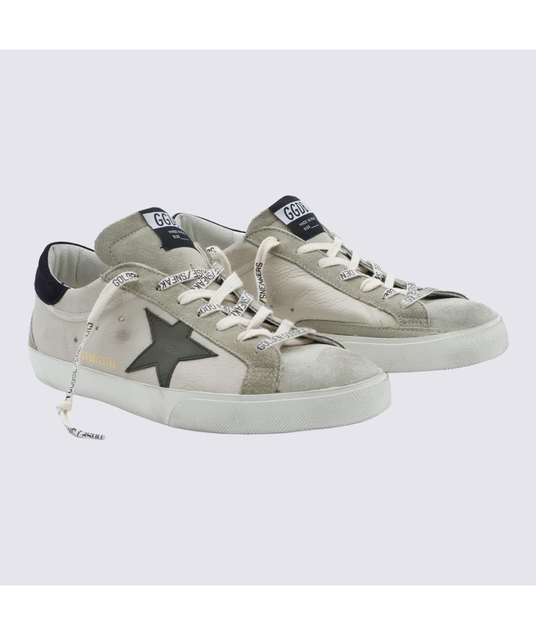 GOLDEN GOOSE Серые кожаные низкие кроссовки / кеды, фото 2