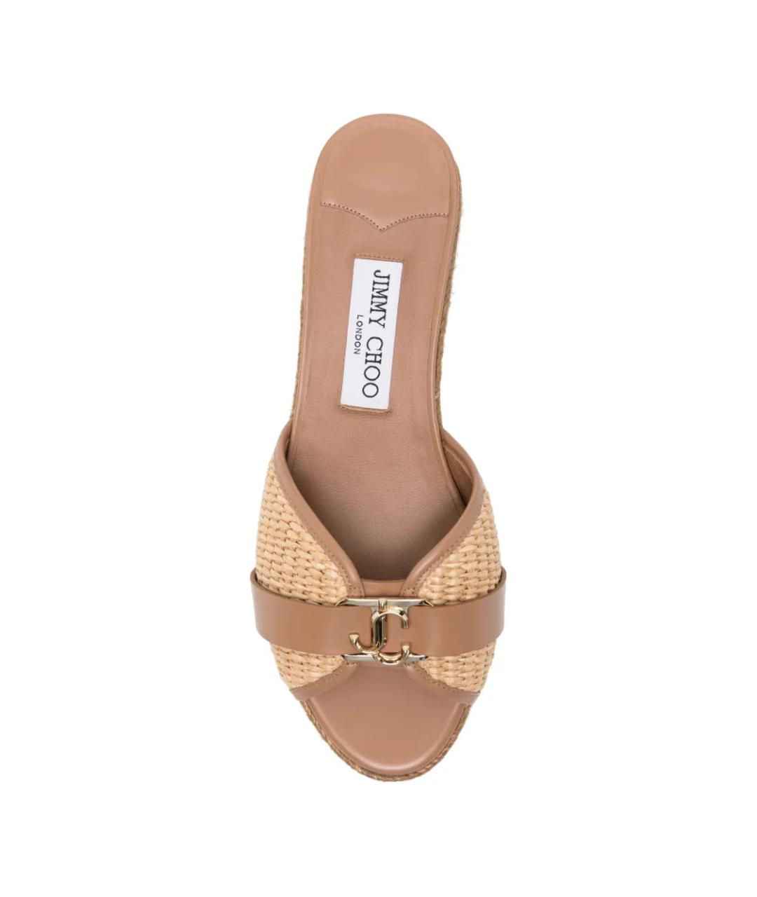 JIMMY CHOO Бежевые шлепанцы, фото 4