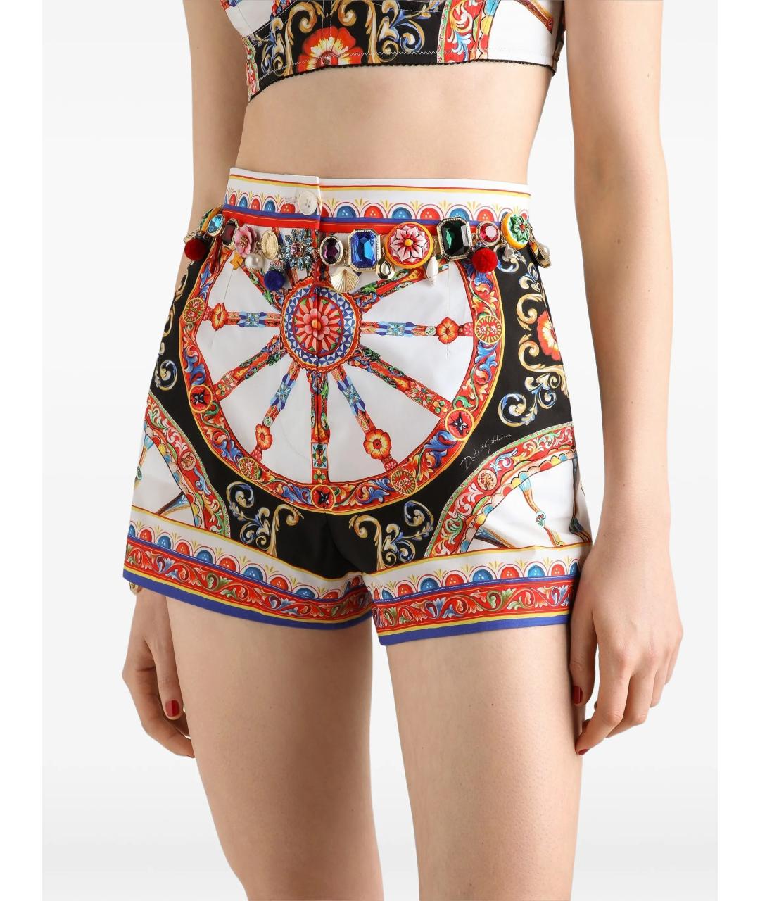 DOLCE&GABBANA Мульти хлопковые шорты, фото 5