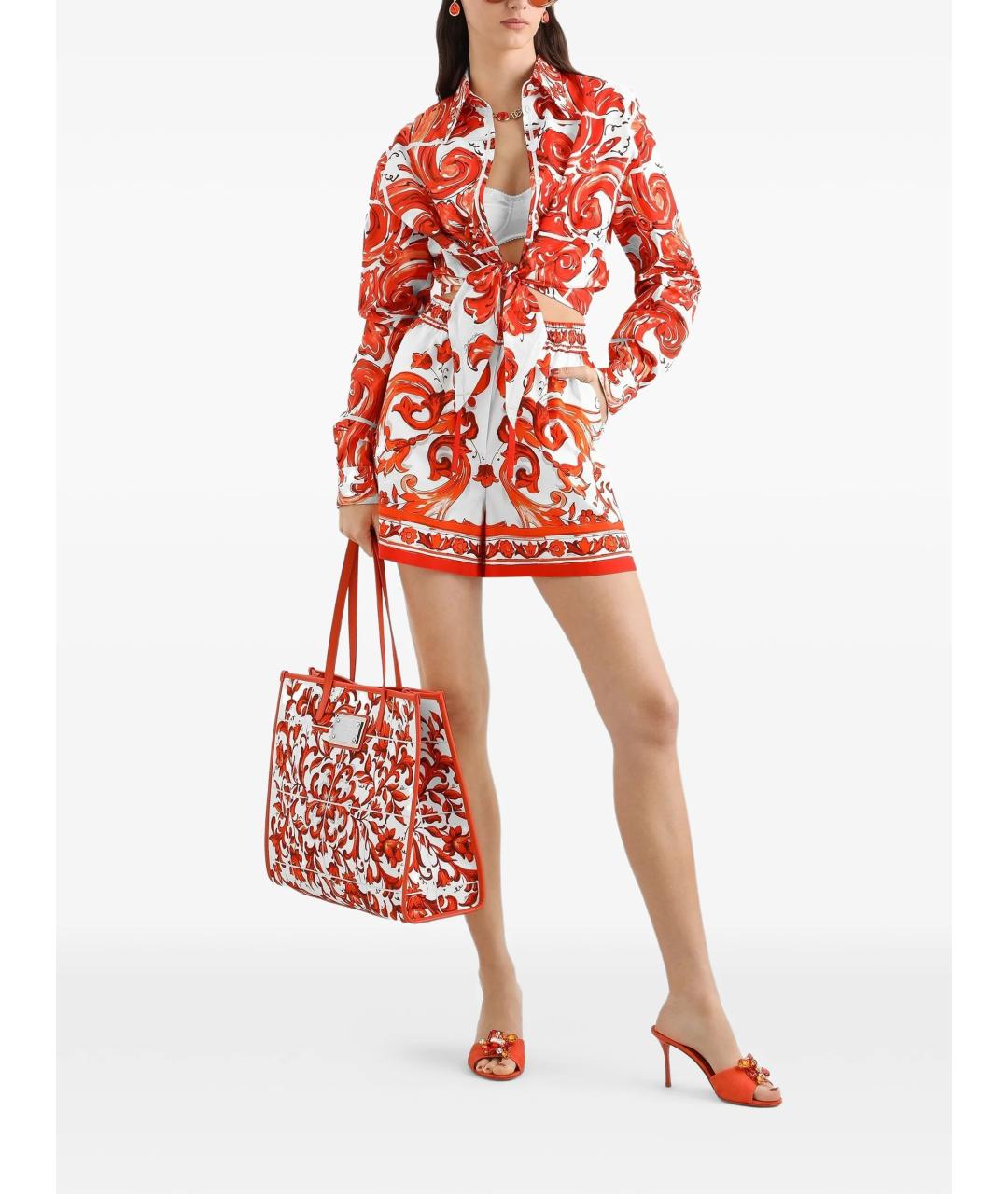 DOLCE&GABBANA Оранжевые хлопковые шорты, фото 2