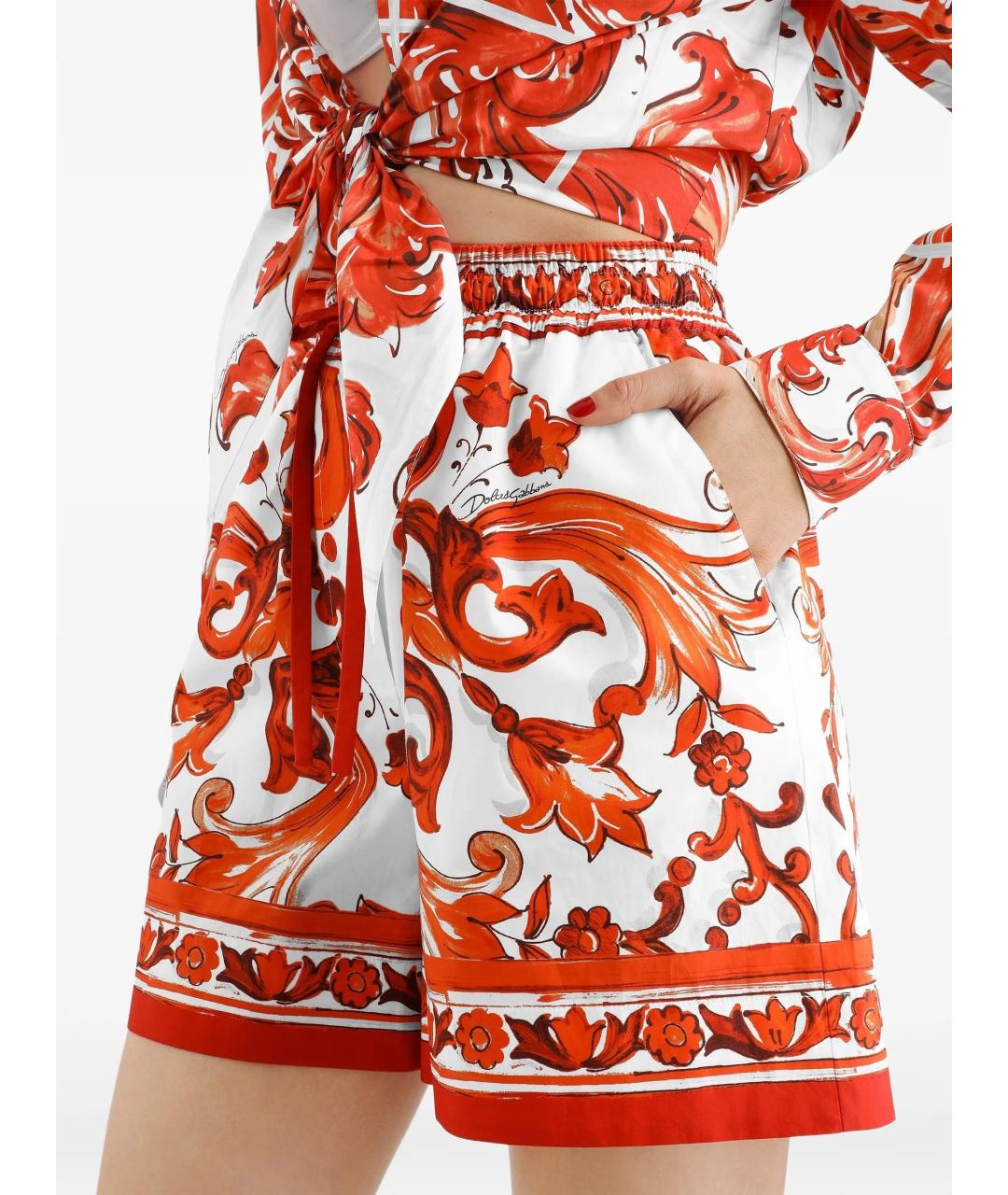 DOLCE&GABBANA Оранжевые хлопковые шорты, фото 4