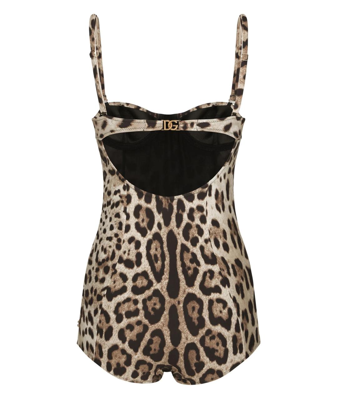 DOLCE&GABBANA Коричневый полиамидовый купальник, фото 2