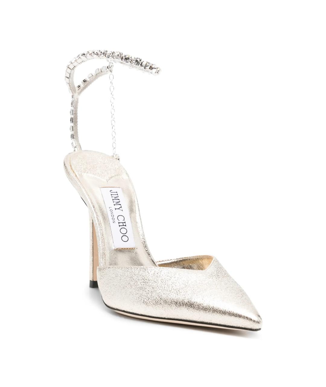 JIMMY CHOO Серебряные кожаные туфли, фото 2