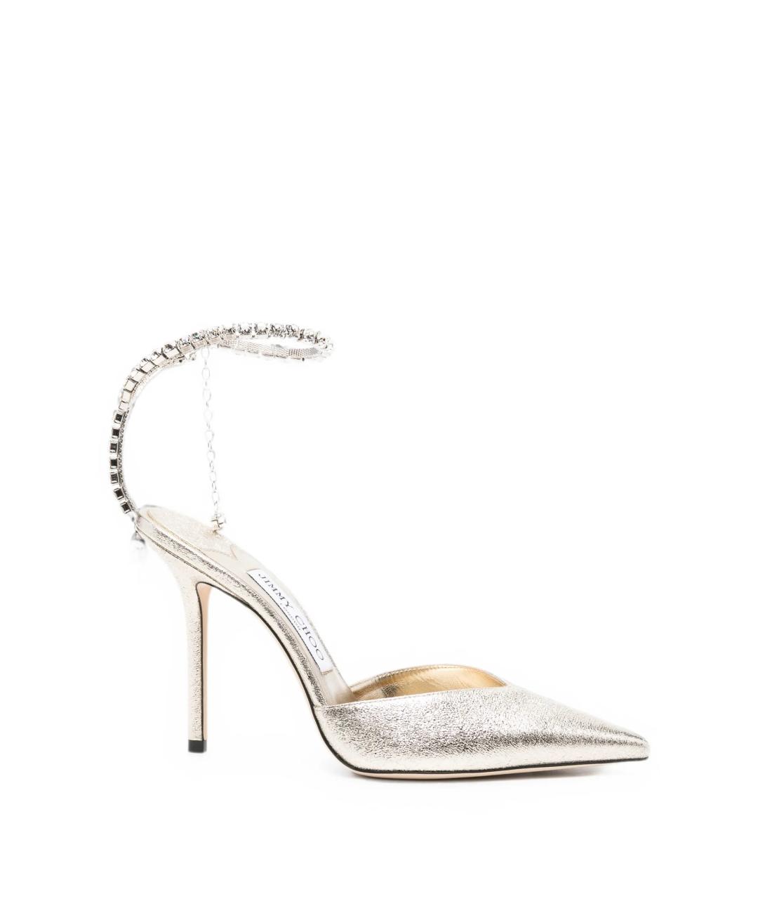JIMMY CHOO Серебряные кожаные туфли, фото 1