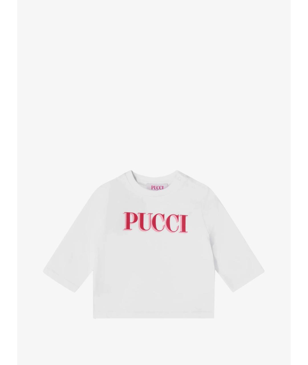 EMILIO PUCCI Белый хлопковый футболка / топ, фото 5