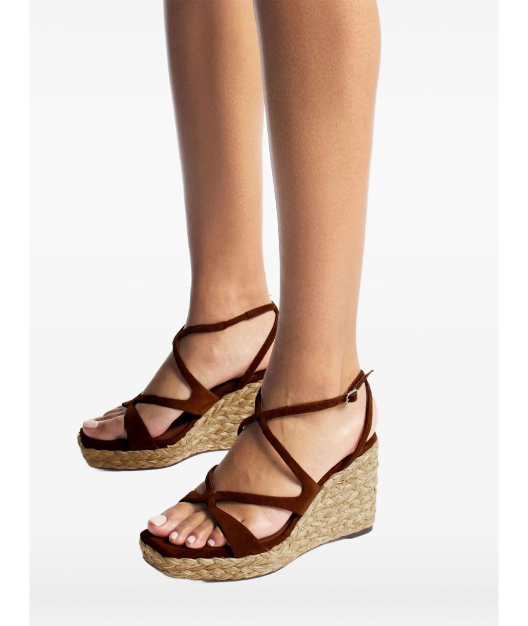 JIMMY CHOO Коричневые босоножки, фото 5