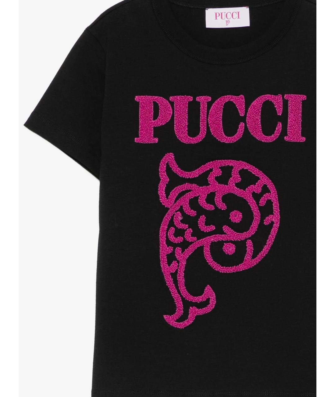 EMILIO PUCCI Черный хлопковый детская футболка / топ, фото 3