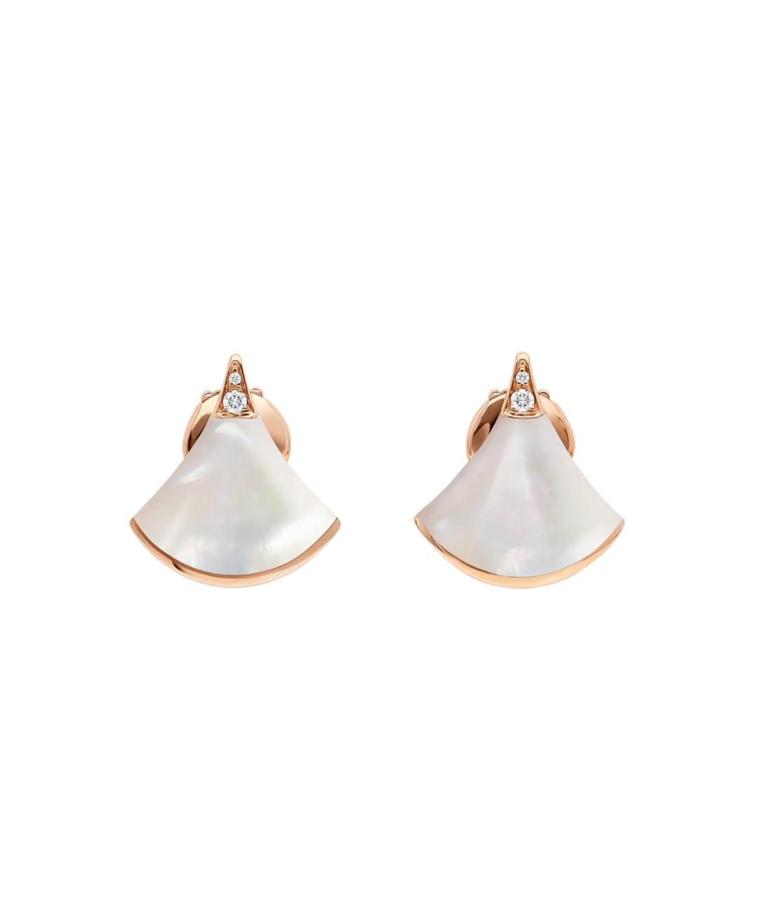 BVLGARI Белые серьги из розового золота, фото 5