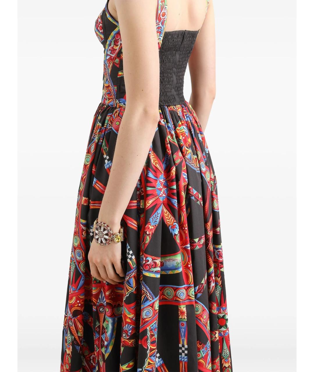 DOLCE&GABBANA Мульти хлопковое платье, фото 5