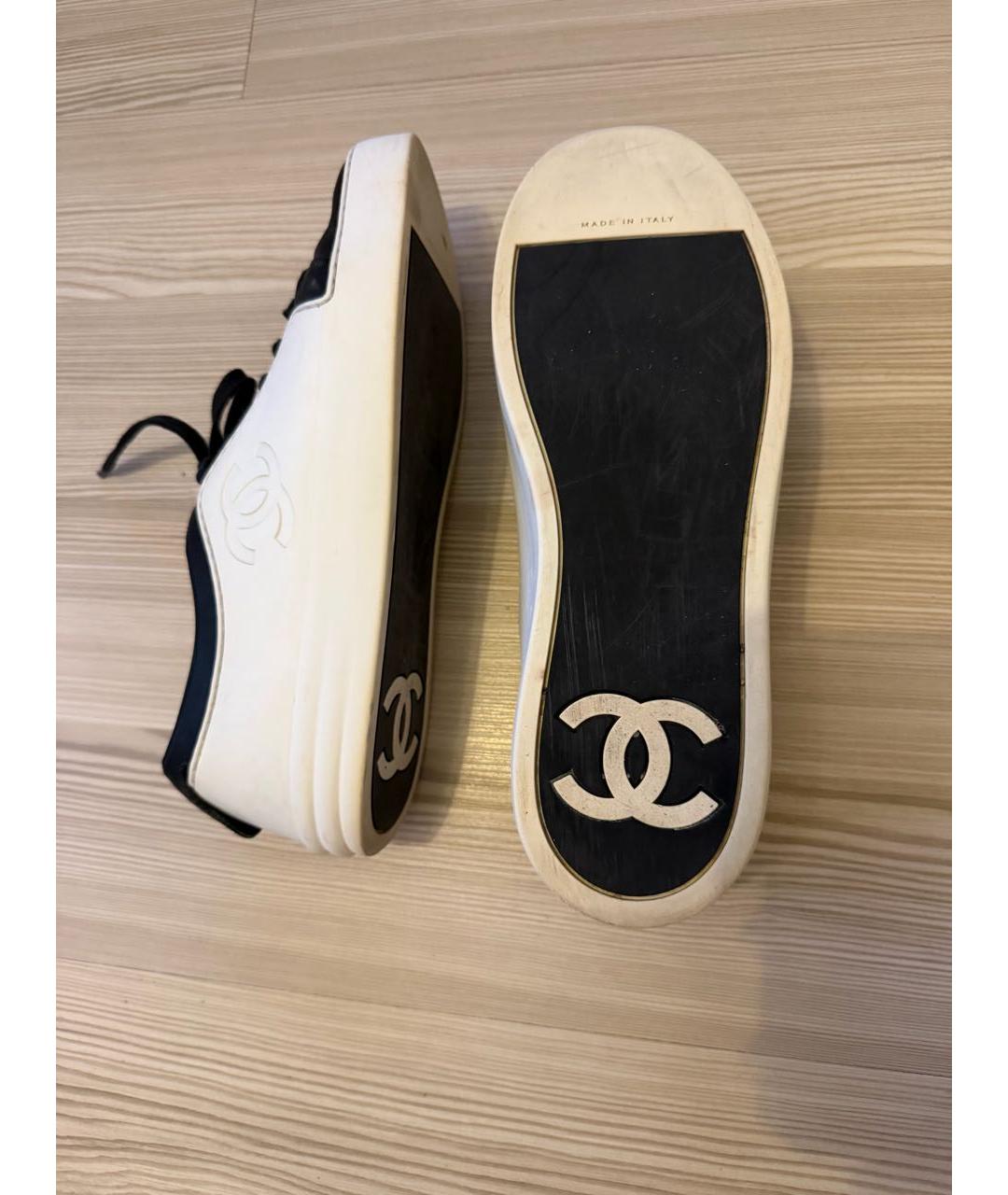 CHANEL Белые кожаные кеды, фото 5