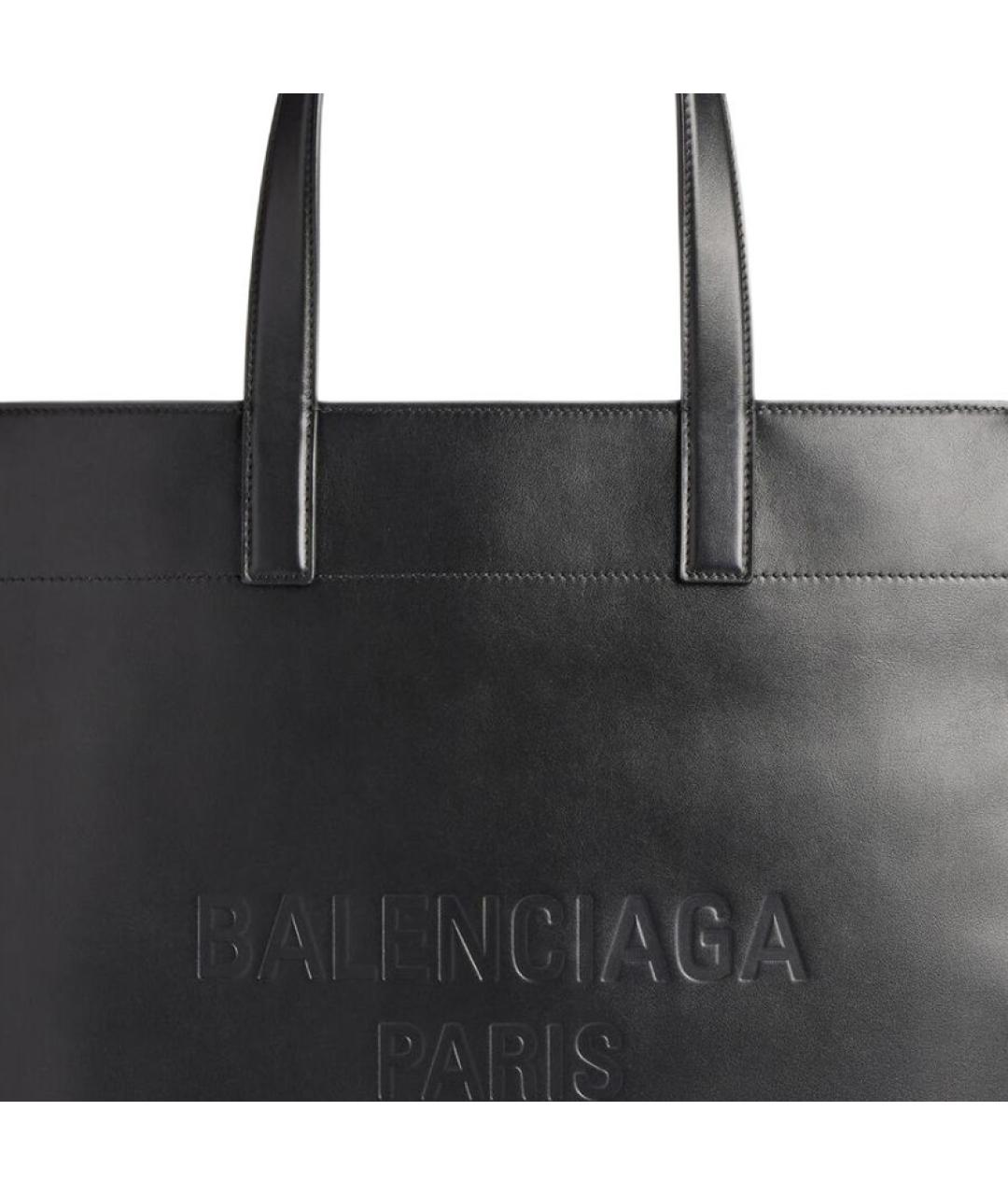 BALENCIAGA Черная кожаная сумка тоут, фото 5