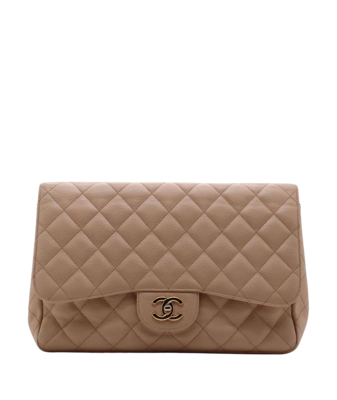 CHANEL Бежевая кожаная сумка через плечо, фото 1