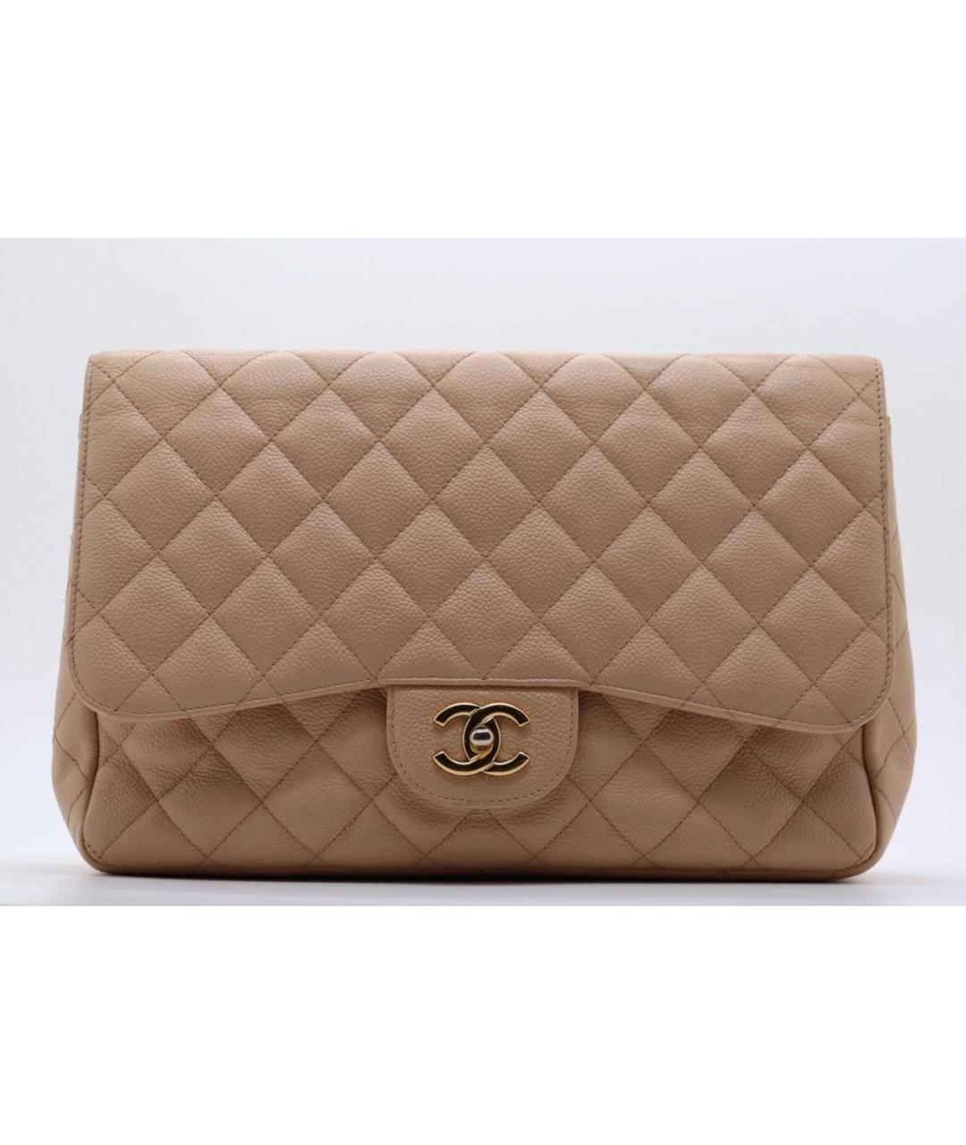 CHANEL Бежевая кожаная сумка через плечо, фото 9
