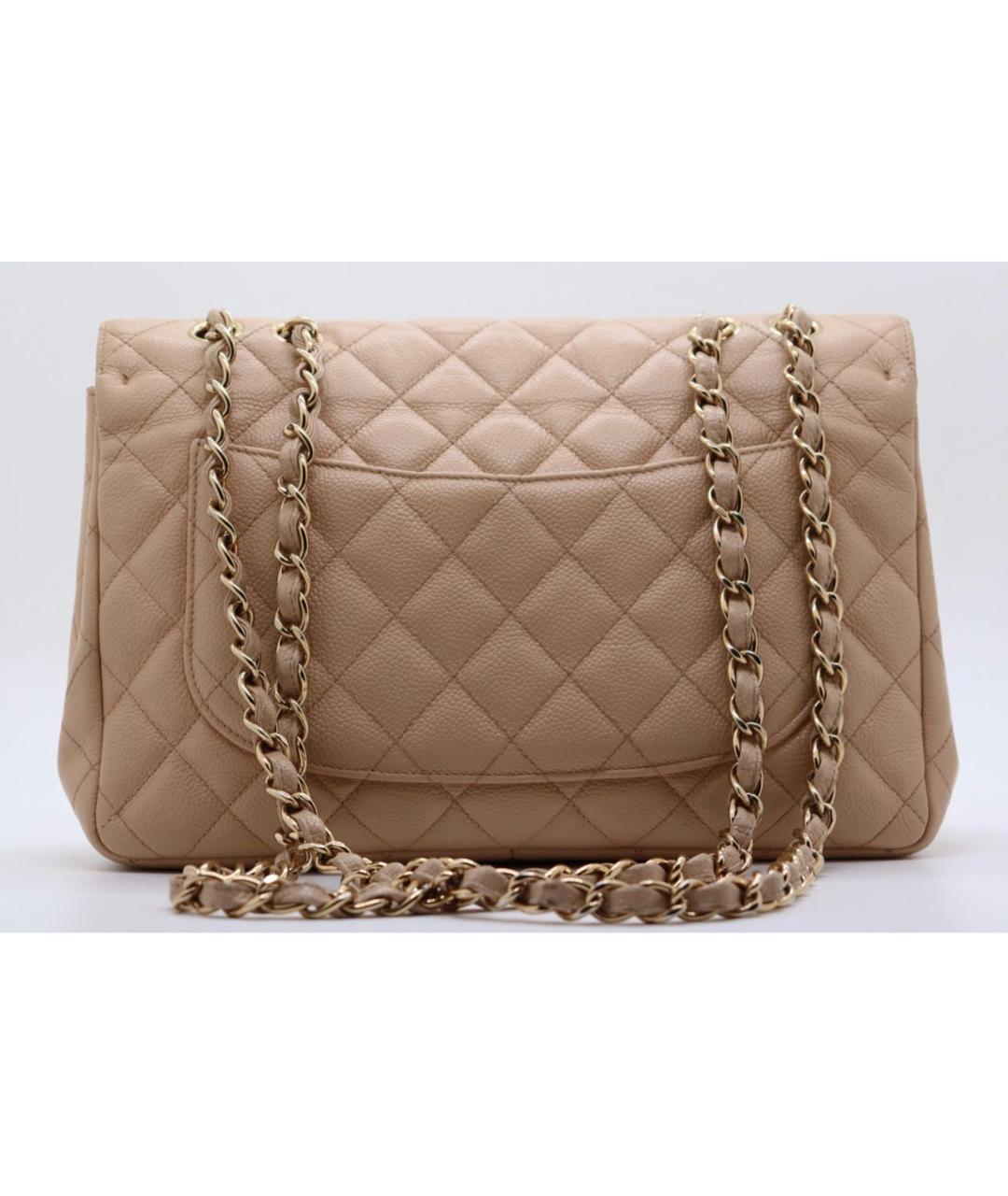 CHANEL Бежевая кожаная сумка через плечо, фото 3