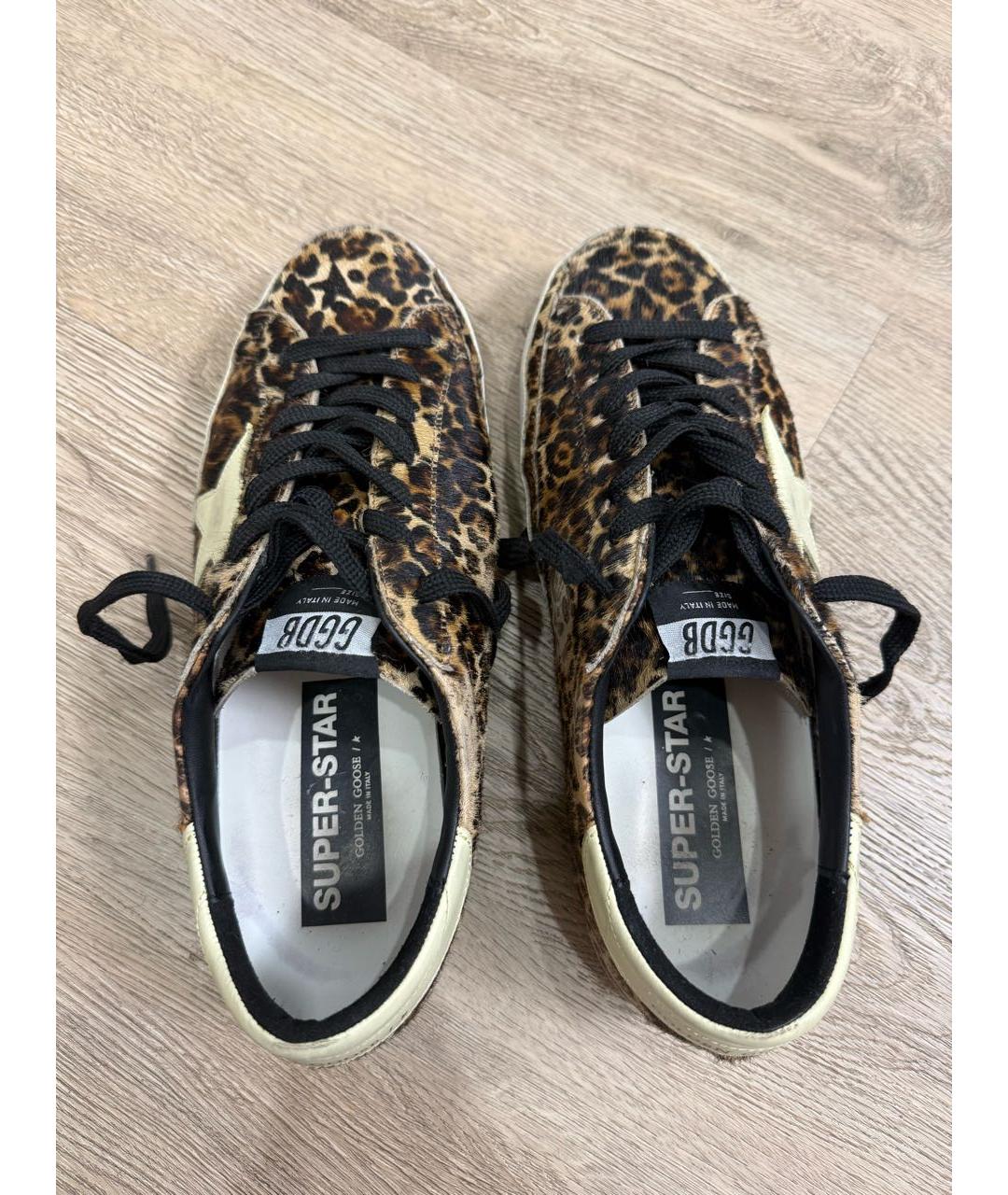 GOLDEN GOOSE Коричневые кожаные низкие кроссовки / кеды, фото 3