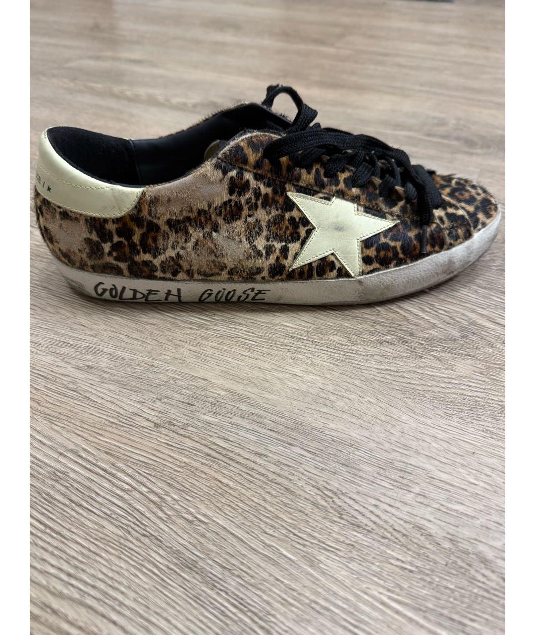 GOLDEN GOOSE Коричневые кожаные низкие кроссовки / кеды, фото 8