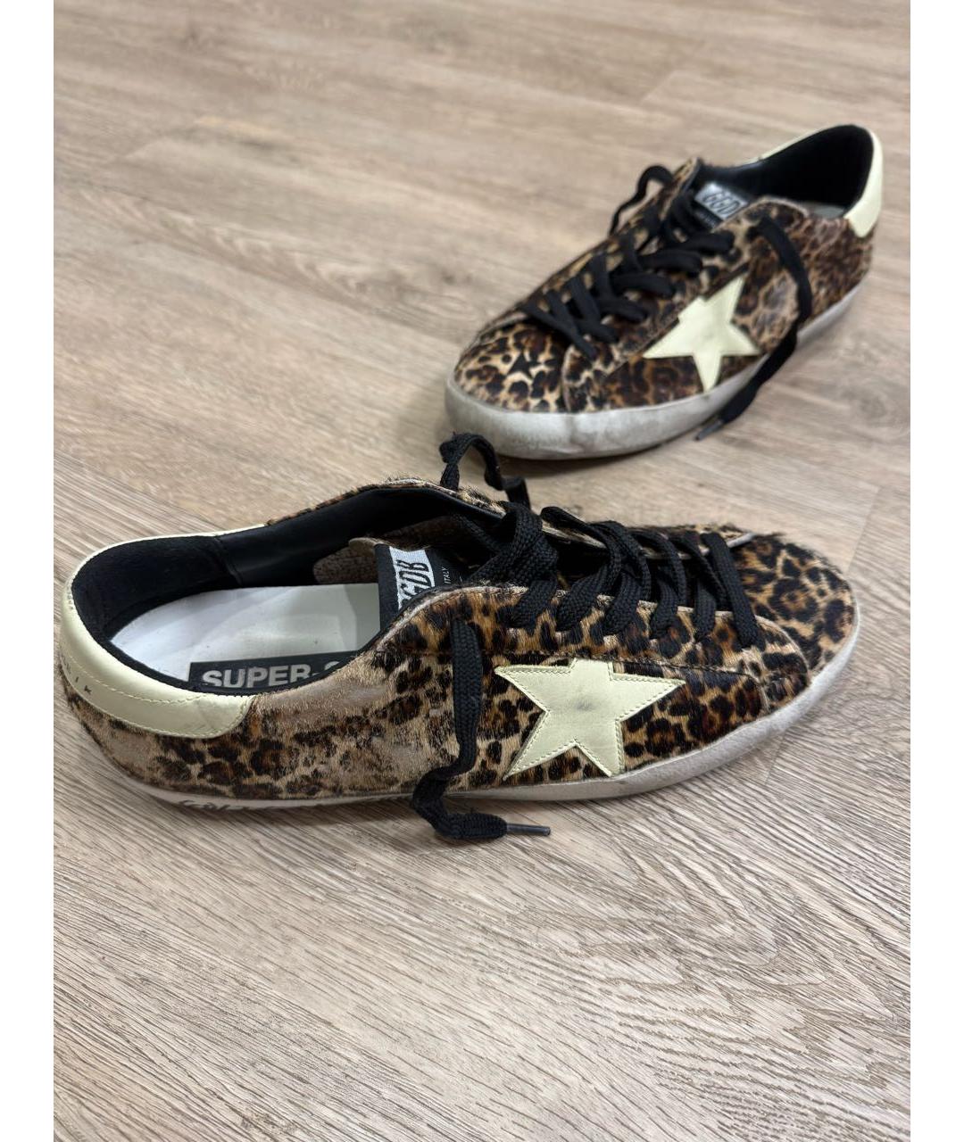 GOLDEN GOOSE Коричневые кожаные низкие кроссовки / кеды, фото 5