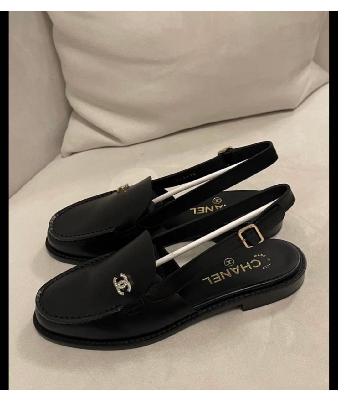 CHANEL Черные кожаные лоферы, фото 3