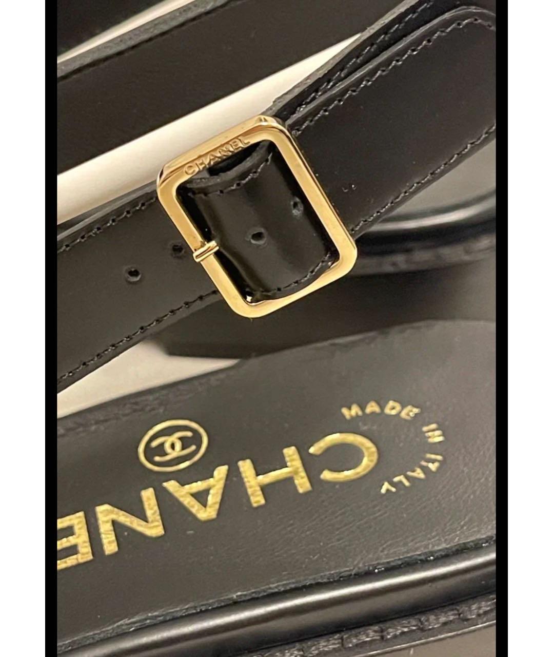 CHANEL Черные кожаные лоферы, фото 4