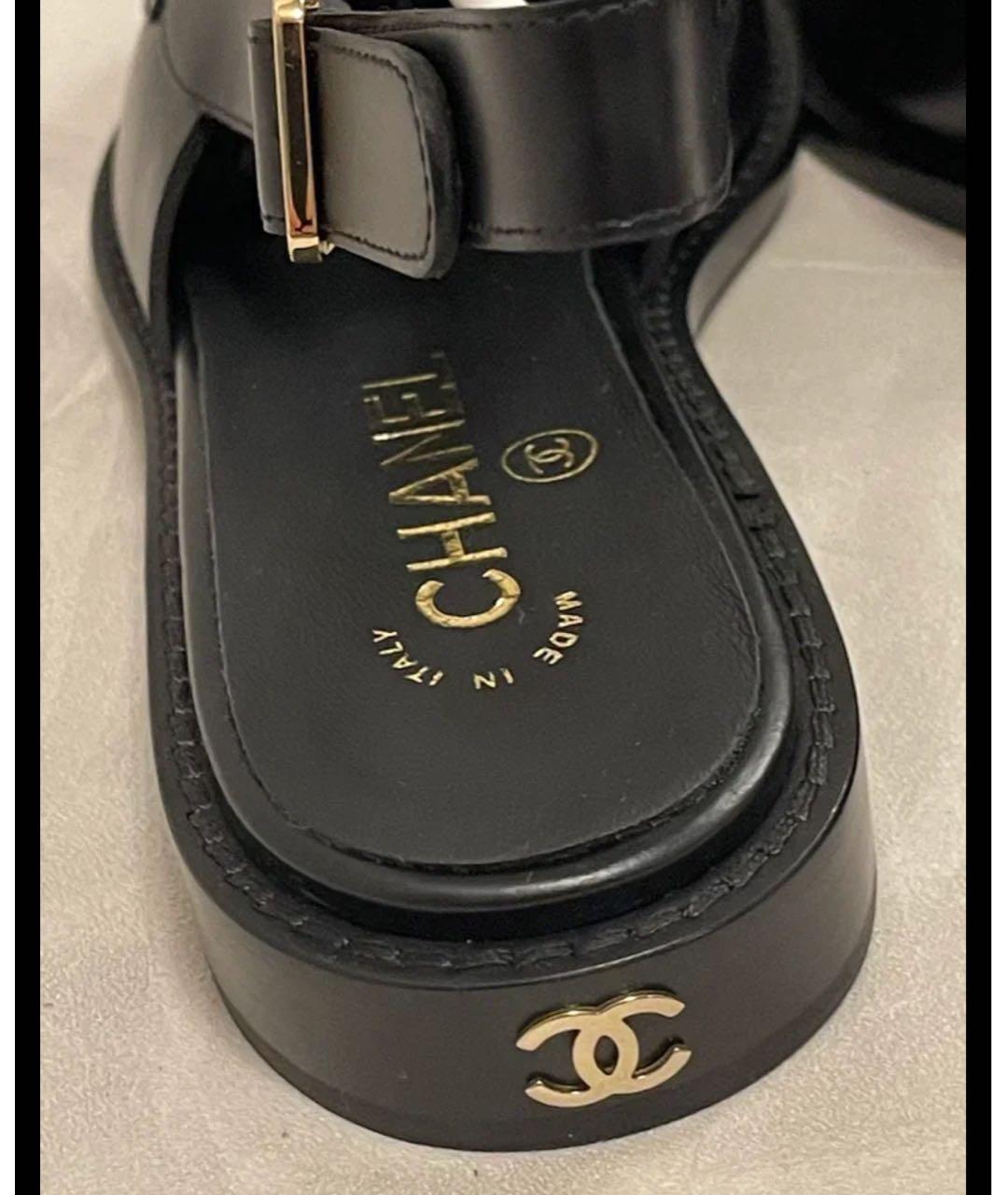 CHANEL Черные кожаные лоферы, фото 5