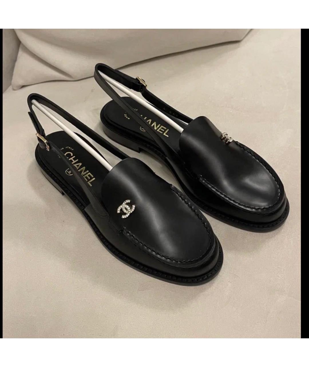 CHANEL Черные кожаные лоферы, фото 8