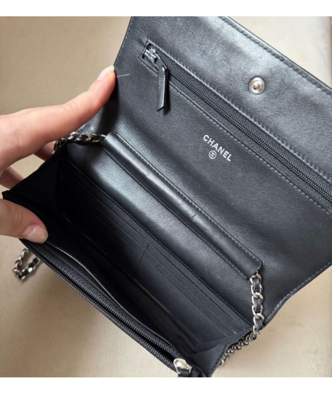 CHANEL Черная сумка через плечо из лакированной кожи, фото 7