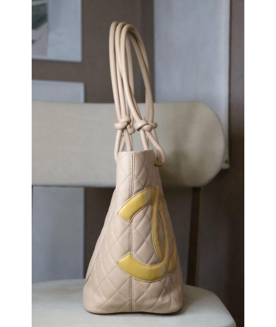 CHANEL Бежевая кожаная сумка тоут, фото 2
