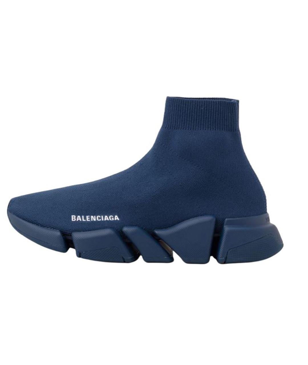 BALENCIAGA Синие текстильные низкие кроссовки / кеды, фото 2