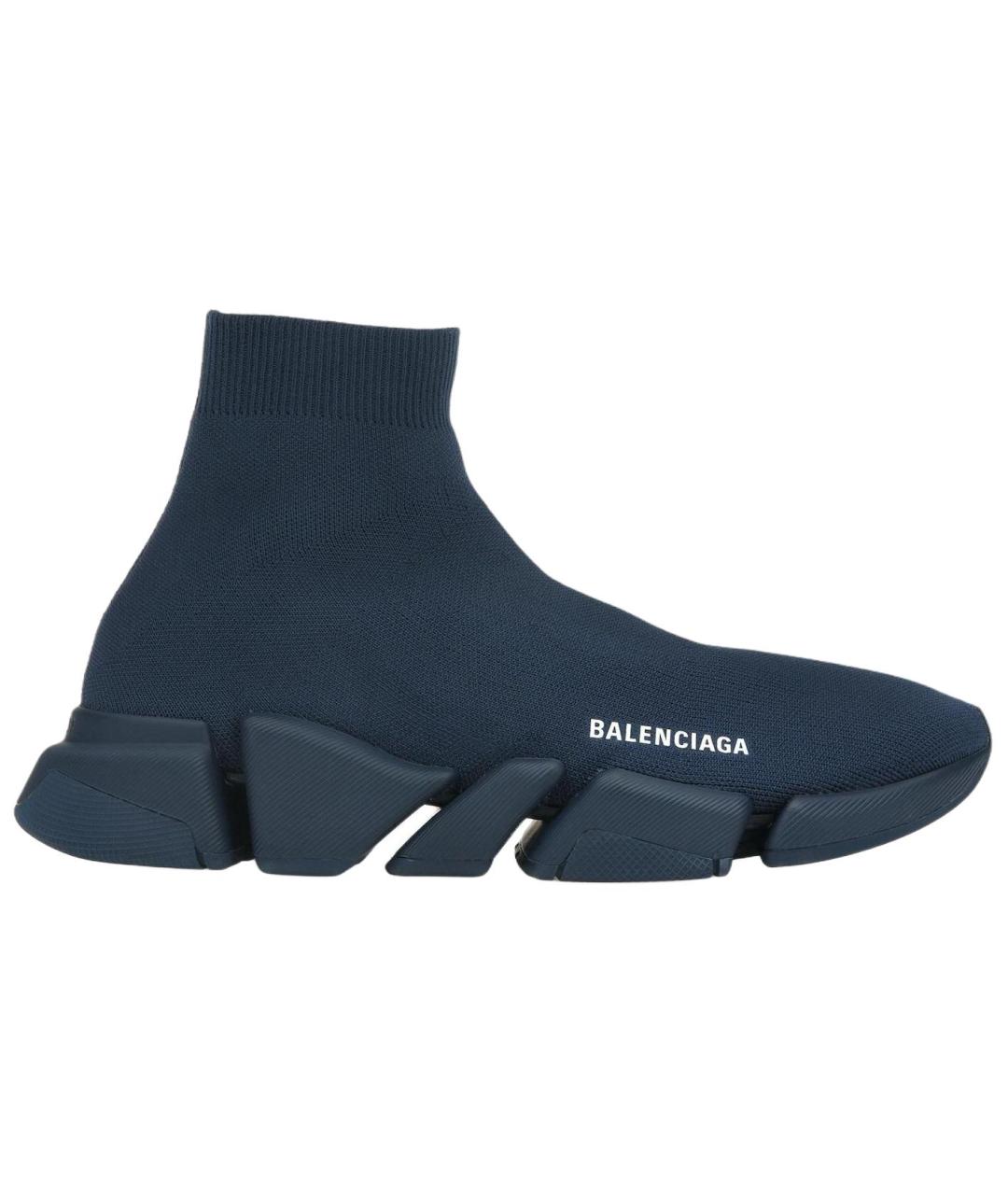 BALENCIAGA Синие текстильные низкие кроссовки / кеды, фото 5