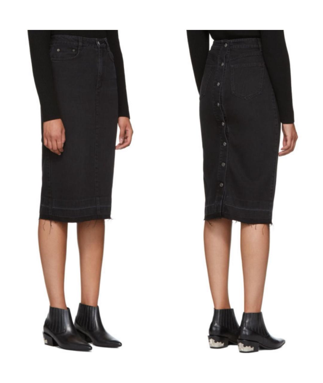 GIVENCHY Черная хлопковая юбка миди, фото 2
