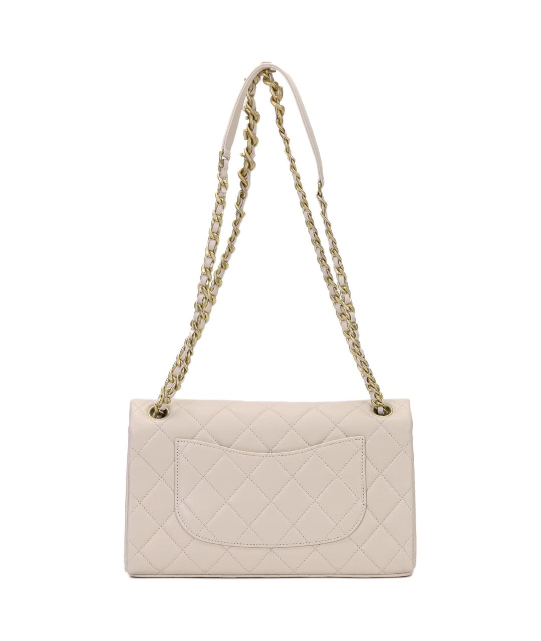 CHANEL Бежевая кожаная сумка через плечо, фото 3