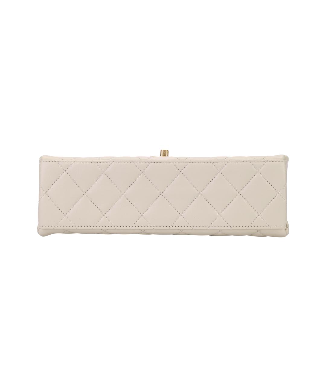 CHANEL Бежевая кожаная сумка через плечо, фото 4