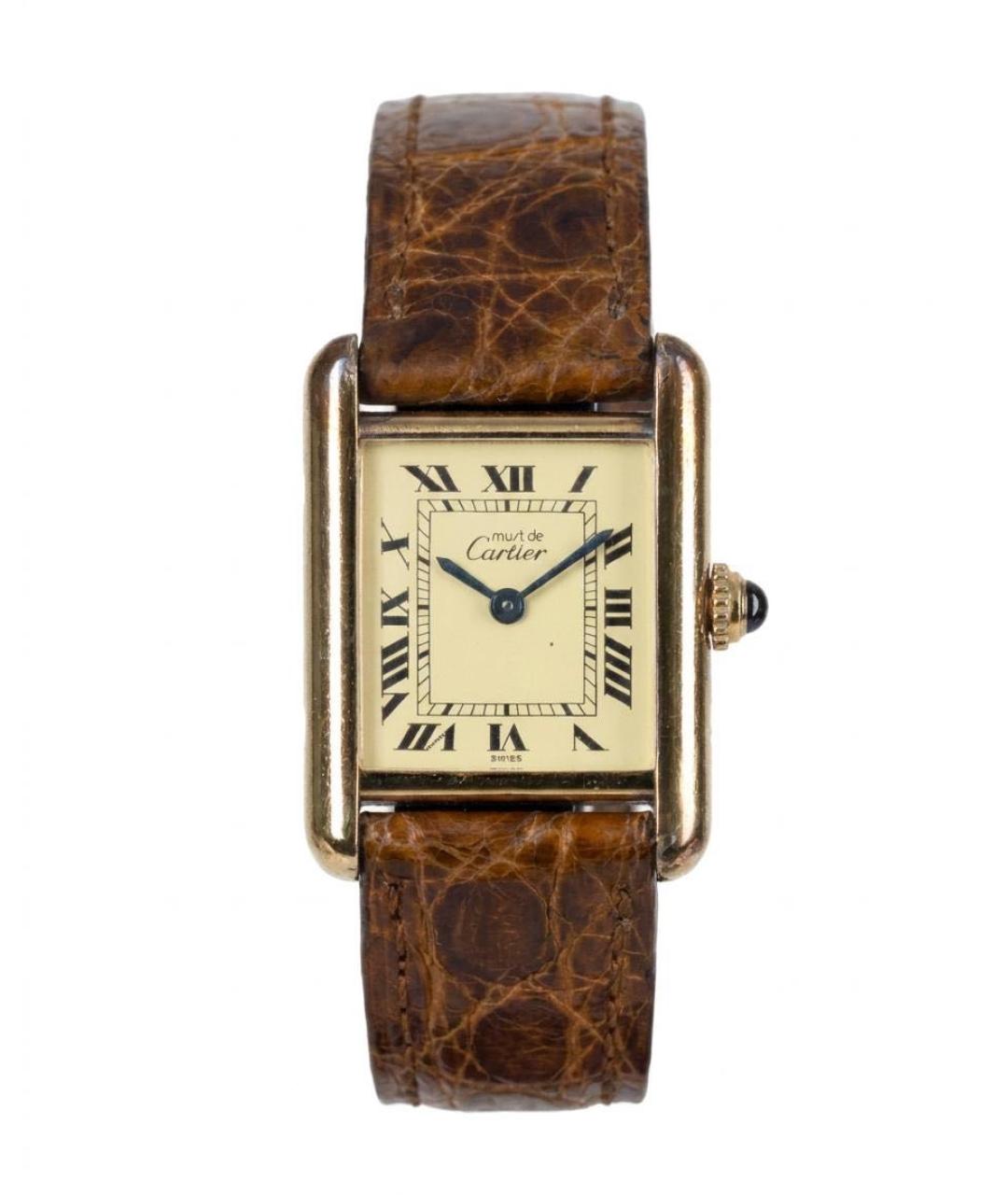 CARTIER Золотые серебряные часы, фото 1
