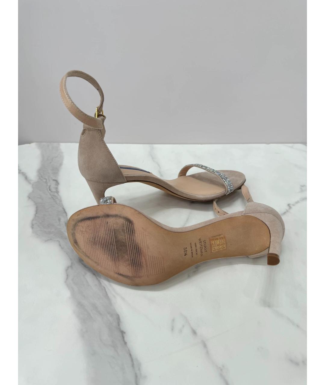 STUART WEITZMAN Бежевые замшевые босоножки, фото 3