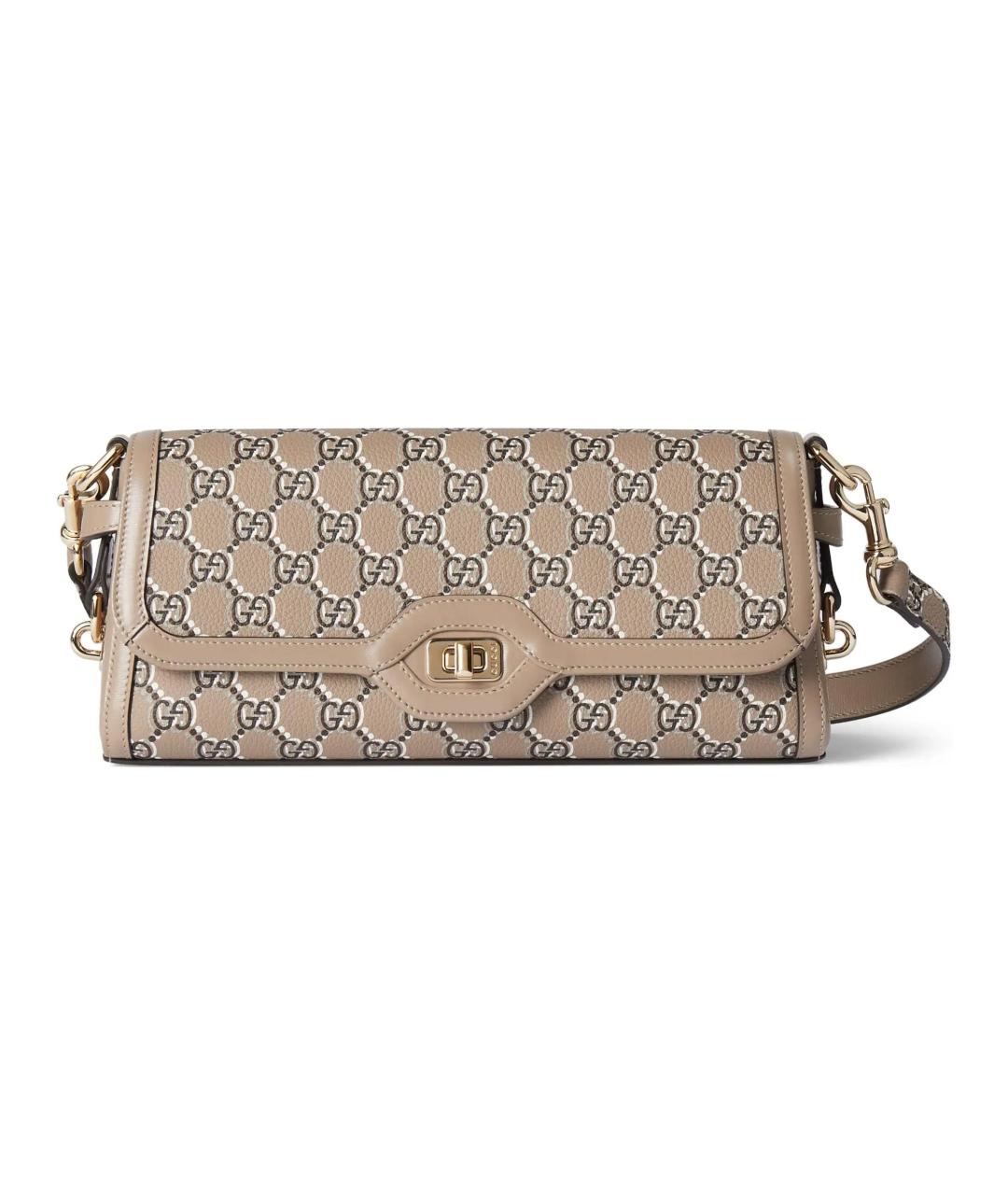 GUCCI Бежевая кожаная сумка через плечо, фото 1