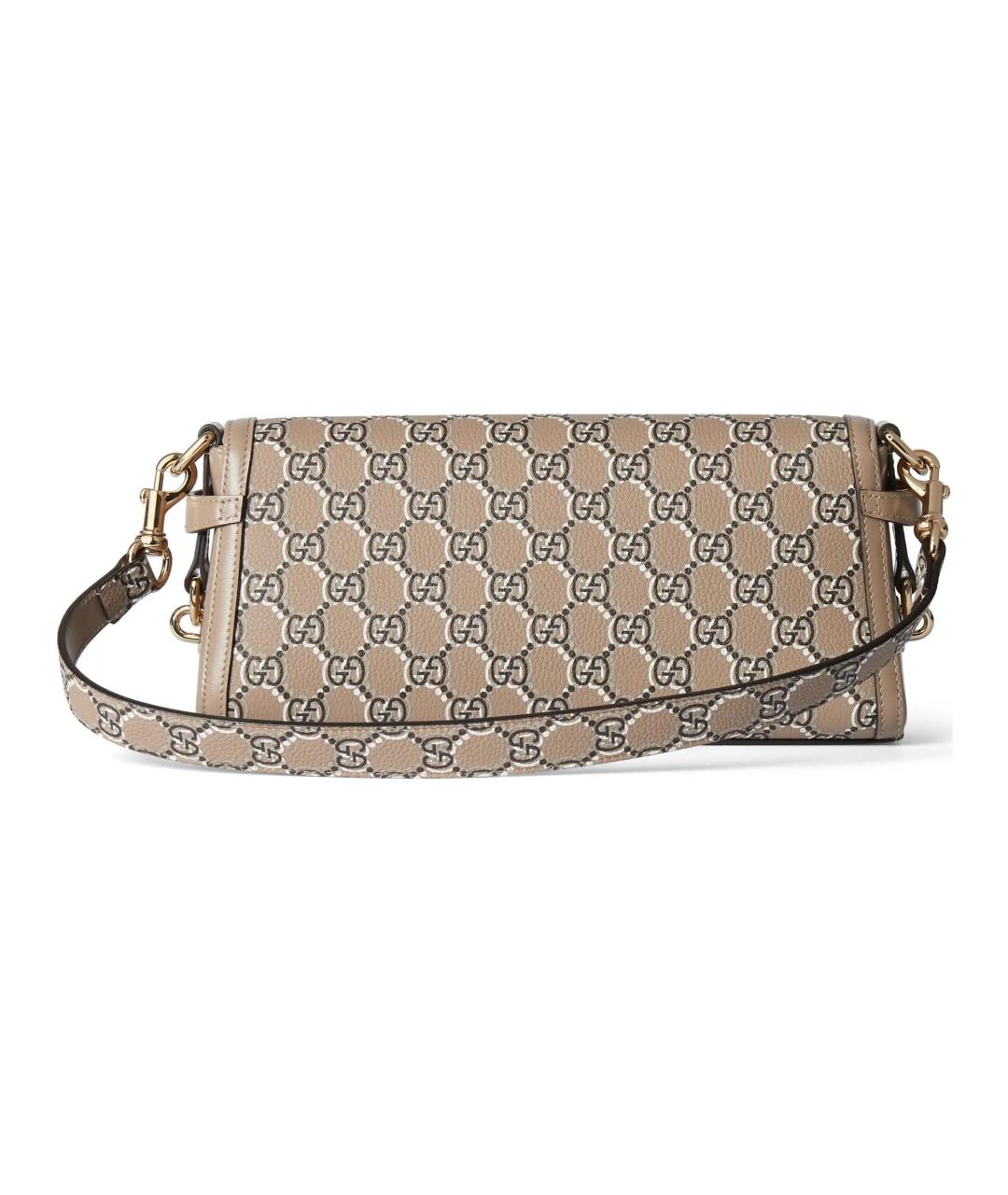 GUCCI Бежевая кожаная сумка через плечо, фото 4