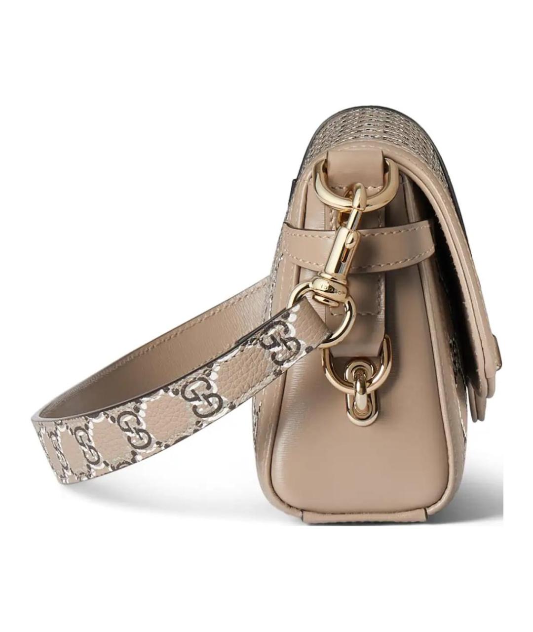 GUCCI Бежевая кожаная сумка через плечо, фото 3