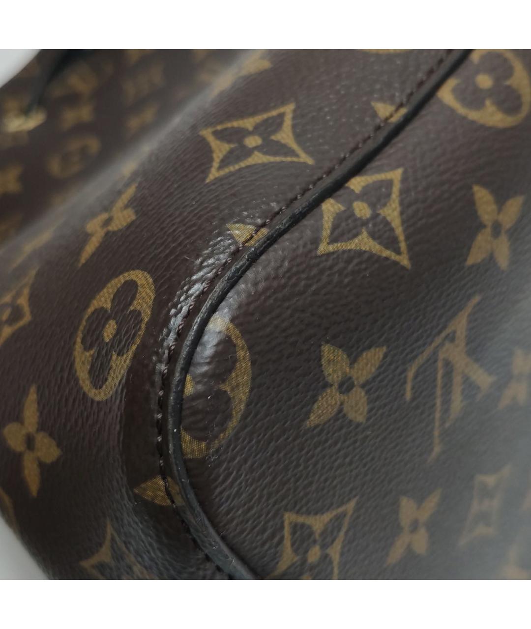 LOUIS VUITTON Коричневая кожаная сумка тоут, фото 7