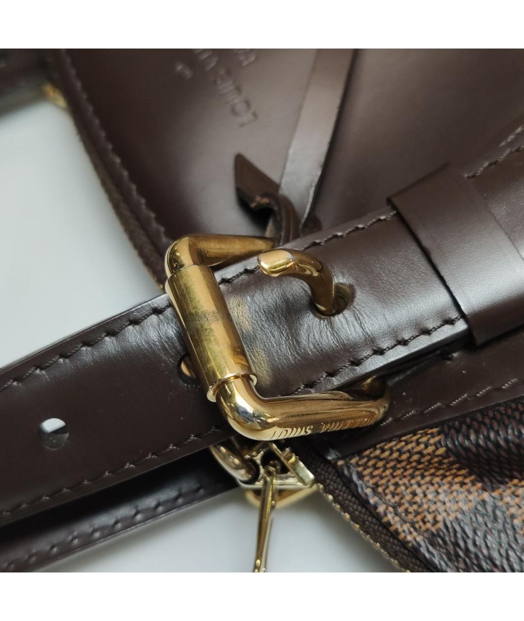 LOUIS VUITTON Коричневая кожаная сумка через плечо, фото 6