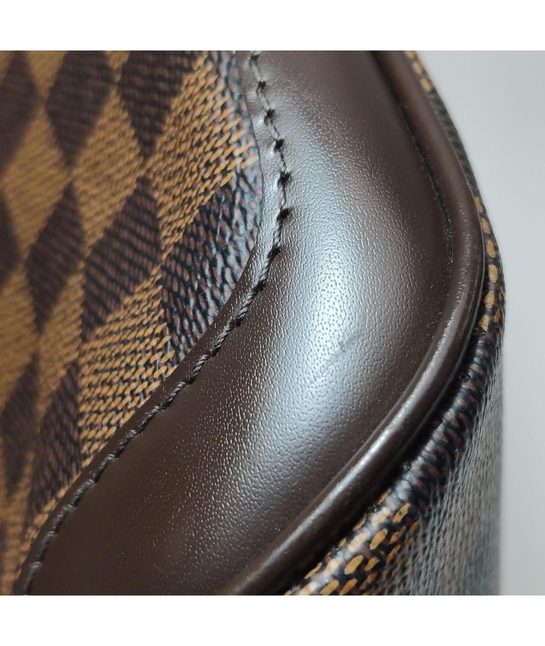 LOUIS VUITTON Коричневая кожаная сумка через плечо, фото 7
