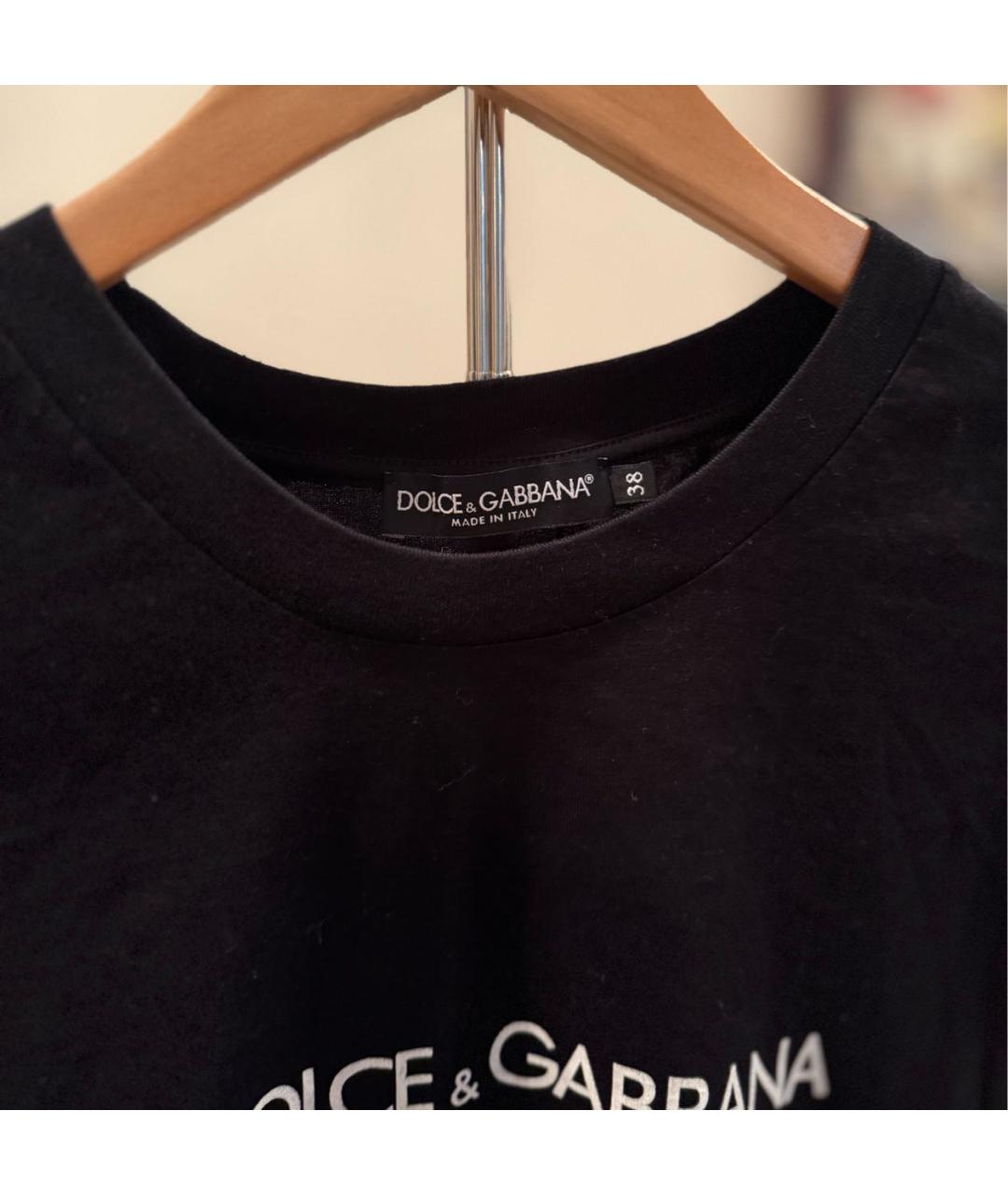 DOLCE&GABBANA Черная хлопковая футболка, фото 2