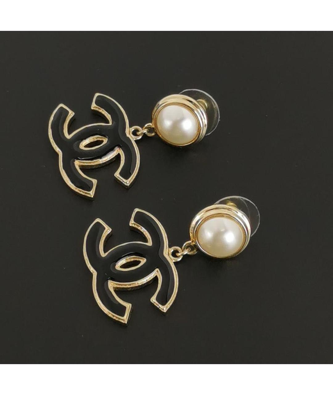 CHANEL Черные серьги, фото 3