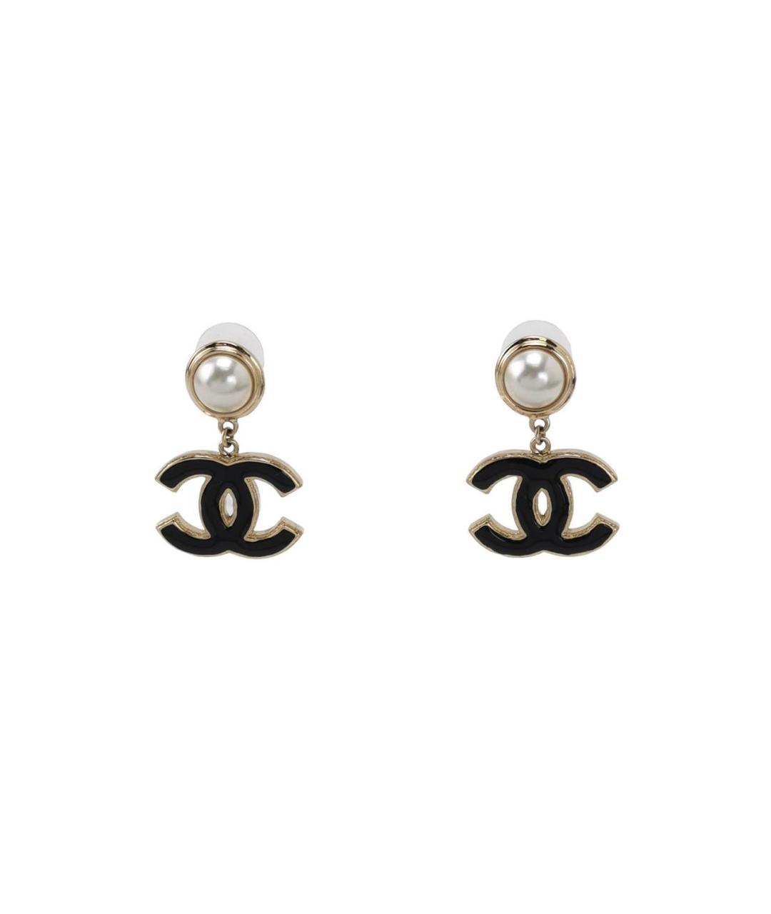 CHANEL Черные серьги, фото 1