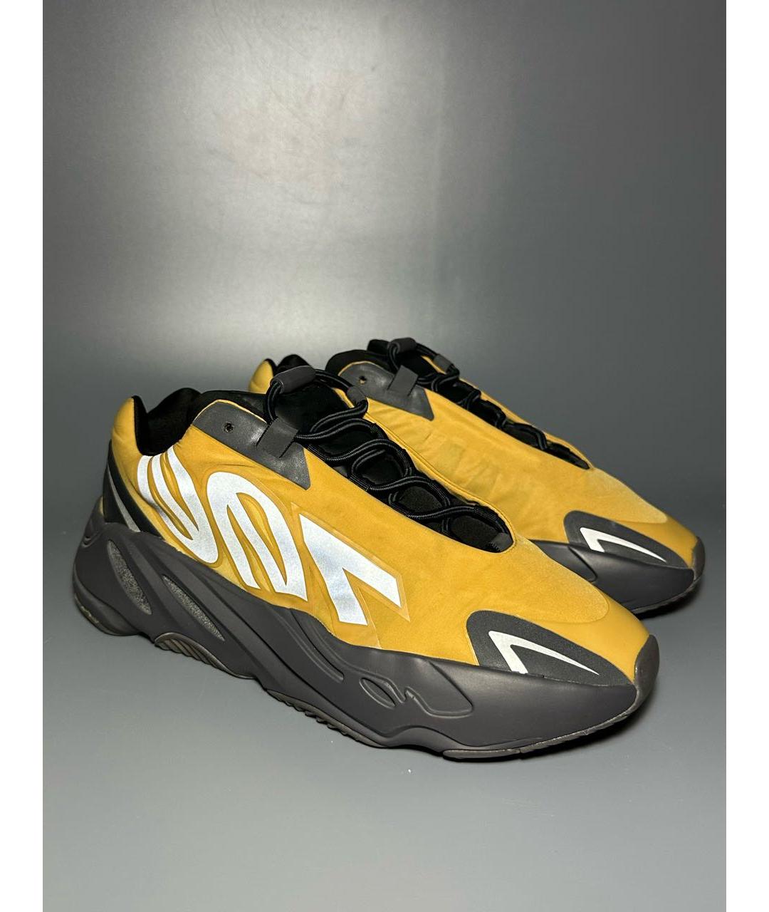 ADIDAS YEEZY Желтые синтетические низкие кроссовки / кеды, фото 5