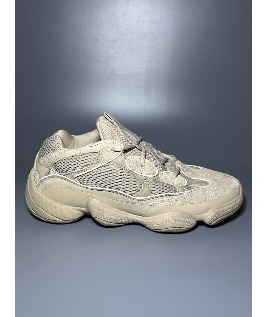 ADIDAS YEEZY Бежевые замшевые низкие кроссовки / кеды, фото 9